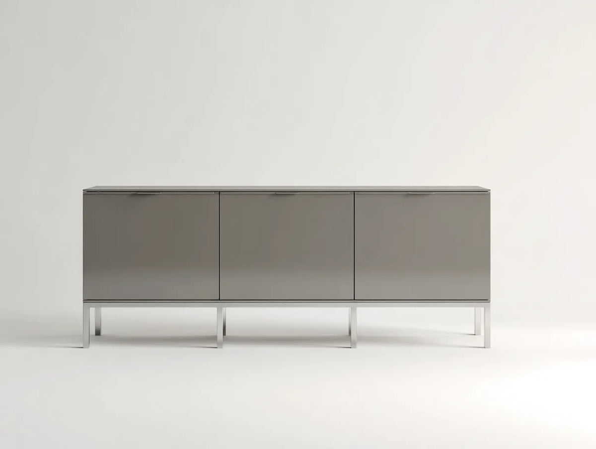 Credenza 180×45×78 cm - grigio fumé e argento - design moderno rialzato per sala da pranzo