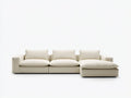 Divano angolare da soggiorno 298×182×76 cm - tessuto crema - stile contemporaneo con chaise longue