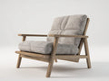 Poltrona reclinabile da soggiorno 76×82×84 cm - grigio chiaro e marrone chiaro - in tessuto con braccioli in legno