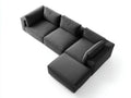 Divano modulare in tessuto 295×190×78 cm - grigio scuro - configurazione angolare con chaise longue