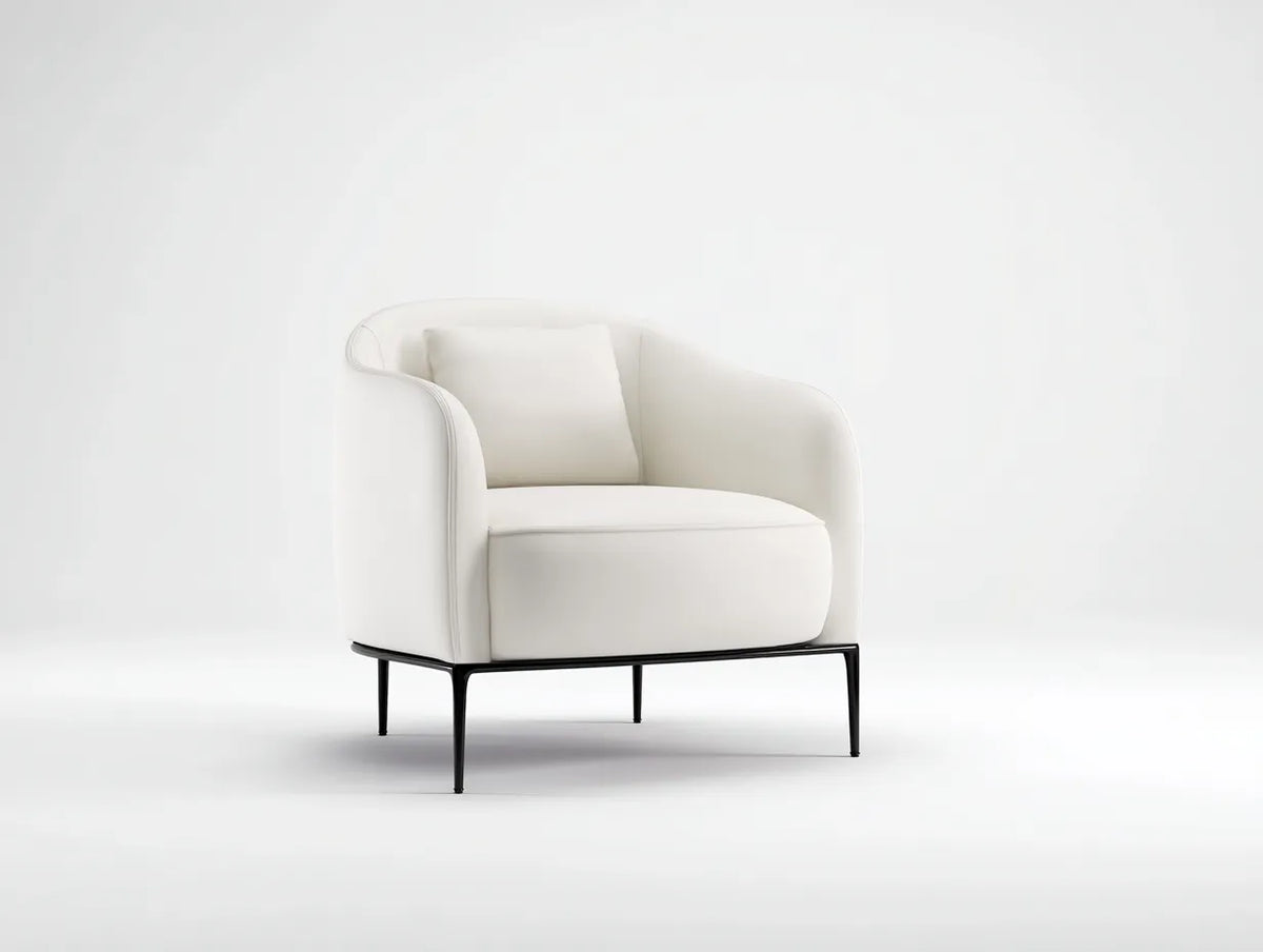 Sedia da pranzo 72×70×78 cm - bianco e nero - imbottita con base in metallo