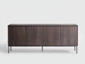 Credenza da sala da pranzo 198×46×80 cm - marrone scuro e nero - stile contemporaneo in legno