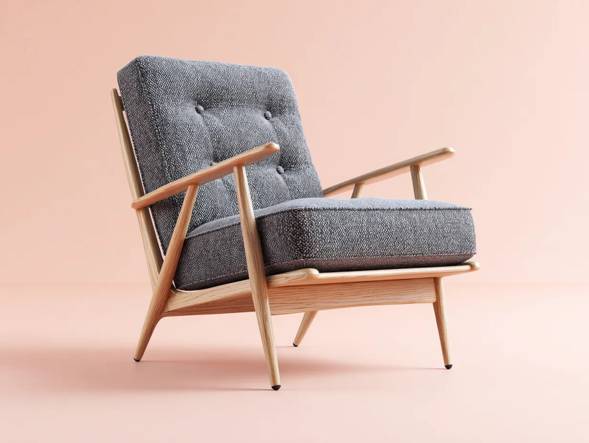 Poltrona reclinabile imbottita 76×82×86 cm - grigio - telaio in legno stile rétro
