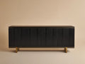 Credenza 220×45×78 cm - nero e oro - contenimento elegante per sala da pranzo