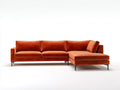 Divano angolare 305×185×84 cm - arancione - tessuto con chaise longue e design contemporaneo