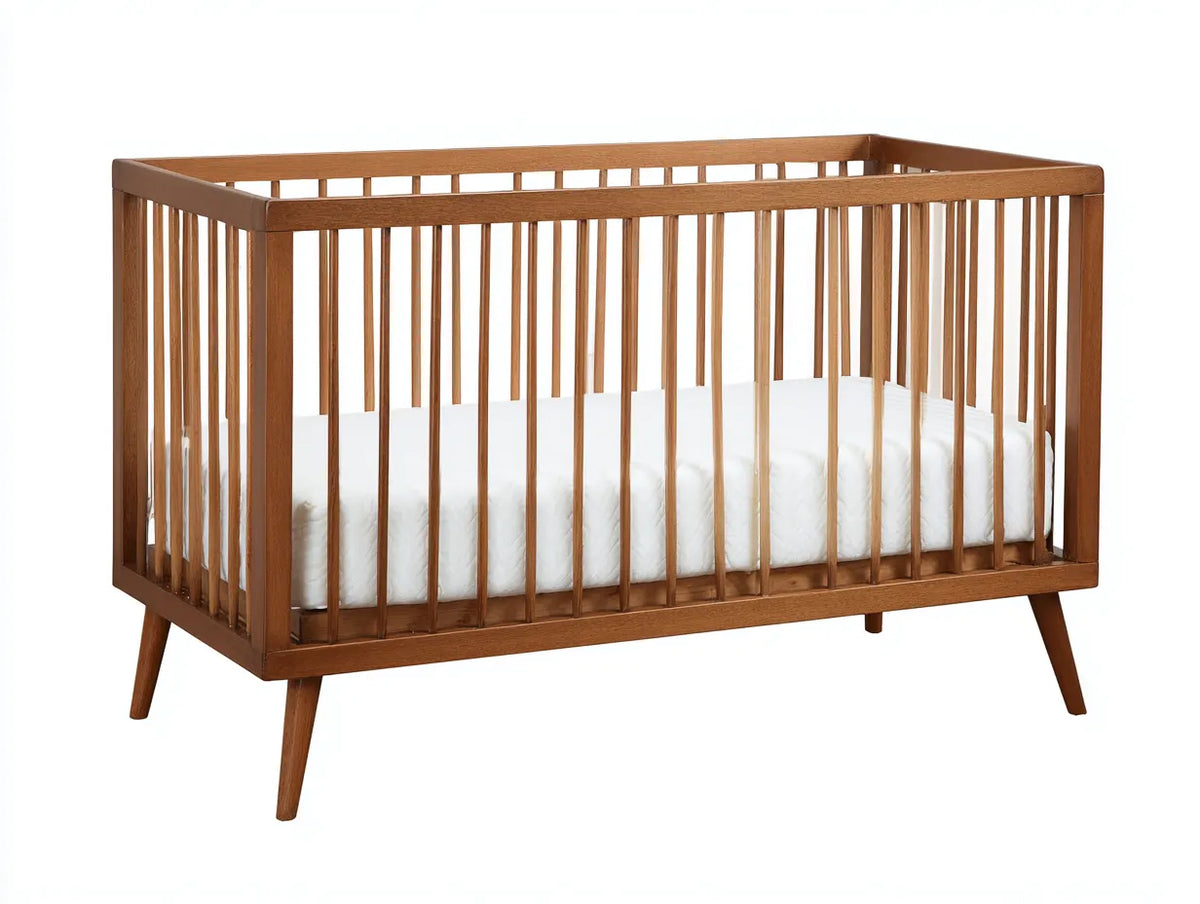 Culla in legno 130×70×94 cm - marrone - design lineare a sbarre per camera da letto