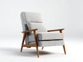 Poltrona reclinabile 78×86×101 cm - grigio chiaro e marrone - tessuto con telaio in legno e stile contemporaneo