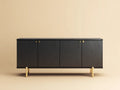 Credenza da sala da pranzo 180×45×80 cm - nero e oro - in legno stile elegante