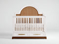 Culla in legno 145×78×118 cm - bianco e marrone - design classico con testata arcuata