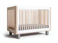 Culla in legno 126×69×91 cm - bianco e legno naturale - design contemporaneo per camera da letto