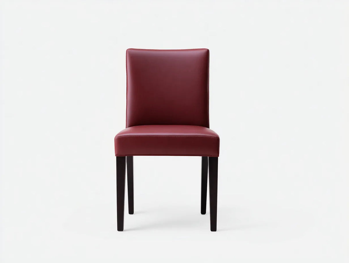 Sedia da pranzo imbottita in similpelle 50×57×95 cm - bordeaux e marrone - linea essenziale