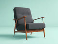Poltrona reclinabile da soggiorno 70×80×88 cm - grigio scuro e marrone - tessuto imbottito con braccioli in legno