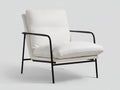 Sedia da pranzo 78×76×88 cm - bianco e nero - imbottita con braccioli in stile contemporaneo